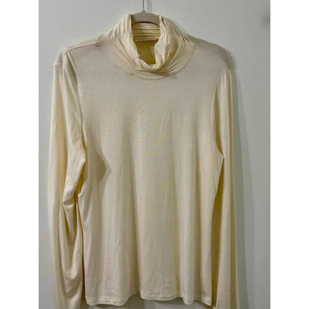 Jillian Nicole NWT Women’s Large Ivory "Pearl" Long Sleeve Ruched Turtleneck Top